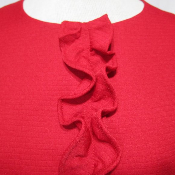 Vintage NYP Suits Red Dress Suit Set Skirt and Jacket Size 14 Long Sleeve Career - Picture 3 of 12